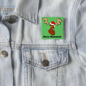 Grappig kerstgeit vierkante button 5,1 cm (In situ)