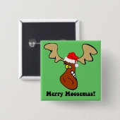 Grappig kerstgeit vierkante button 5,1 cm (Voorkant /achterkant)
