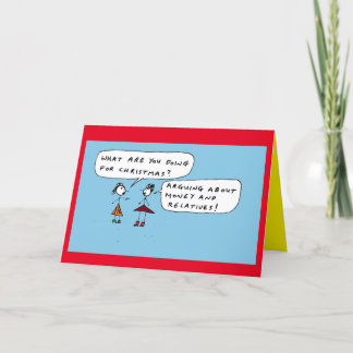 Grappig Kerstgeld en familie Cartoon Feestdagen Kaart