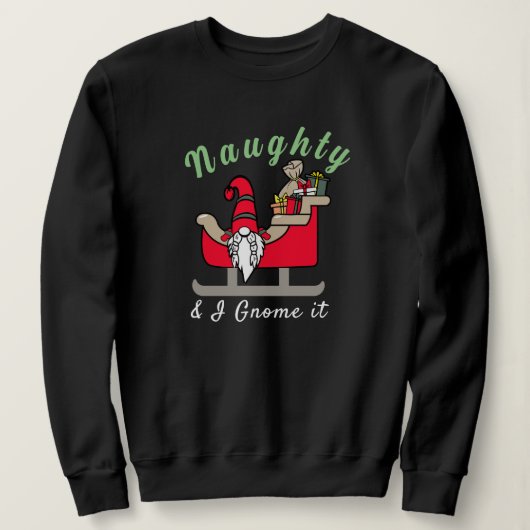 Grappig kerstgenote, Naughty of Nice Funny Quote Trui (Design voorkant)