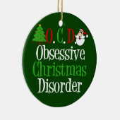 Grappig kerstgeobsedeerd keramisch ornament (Rechts)