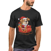 Grappig Kersthond T-shirt | Schattige Kerstman sle