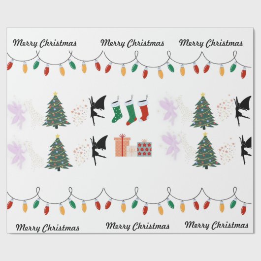 Grappig kerstinpakpapier met sprookjesstof cadeaupapier (Vlak)