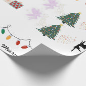 Grappig kerstinpakpapier met sprookjesstof cadeaupapier (Hoek)