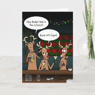 Grappig kerstkaartjes Rudolf Holiday Greeting Feestdagen Kaart