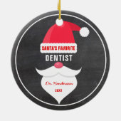 Grappig kerstkerstkerstkerstman's Favoriete Dentis Keramisch Ornament (Achterkant)