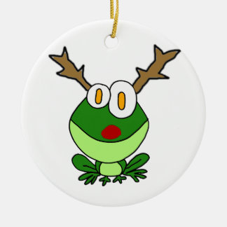 Grappig kerstkikker als rendier keramisch ornament
