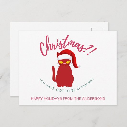 Grappig kerstkleedbeeld briefkaart (Voorkant / Achterkant)