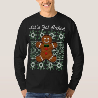 Grappig Kerstkoekje Gingerbread Man Laten we B T-shirt