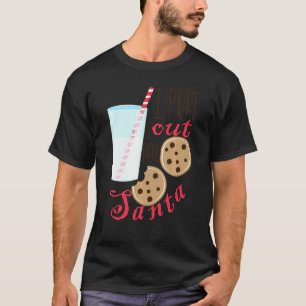 Grappig kerstkoekjes en melk die ik uitzet voor Sa T-shirt