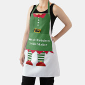 Grappig kerstkoekjesmaker Elf Green Red Schort (Insitu)