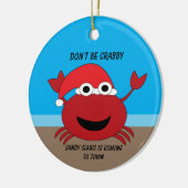 Grappig kerstkute Crab Beach personaliseren Keramisch Ornament (Links)