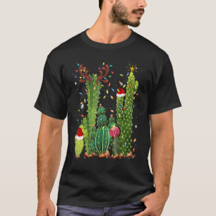 Grappig kerstlampje Cactus Santa Hat, Cactus Rei T-shirt