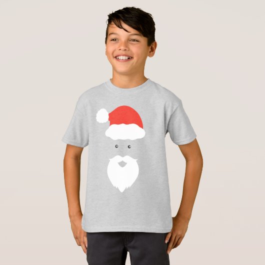 Grappig Kerstman Gezicht blij Vrolijk Kerstfeest f T-shirt (Voorkant volledig)