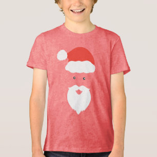 Grappig Kerstman Gezicht blij Vrolijk Kerstfeest f Tri-Blend Shirt