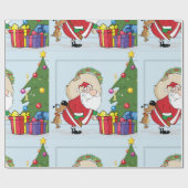 Grappig Kerstman Inpakpapier (Vlak)