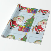 Grappig Kerstman Inpakpapier (Uitgerold)