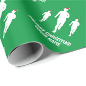 Grappig Kerstman inpakpapier voor hardlopers (Rol Hoek)