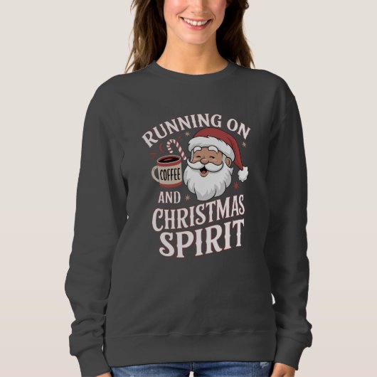 Grappig Kerstman Koffie Liefhebber Design Trui (Voorkant)