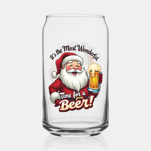Grappig Kerstman meest geweldige tijd feest Blikvorm Glas (Voorkant)
