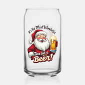 Grappig Kerstman meest geweldige tijd feest Blikvorm Glas (Achterkant)