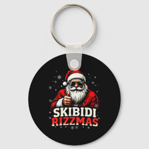 Grappig Kerstman Snowboard Kerstvakantie Skibidi R Sleutelhanger