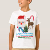 Grappig Kerstman Super Sneeuw Rendier T-shirt (Voorkant)
