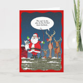Grappig Kerstman Vissen hond rendier Feestdagen Kaart (Voorkant)