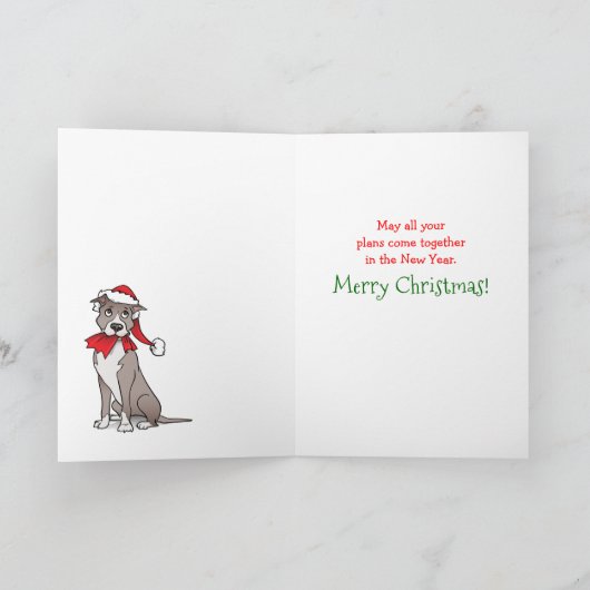 Grappig Kerstman Vissen hond rendier Feestdagen Kaart (Binnen)