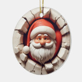 Grappig Kerstman Wall-Break kerstversiering Keramisch Ornament (Links)