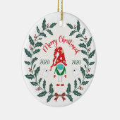 grappig kerstmasker, Quarantine 2020 Keramisch Ornament (Rechts)