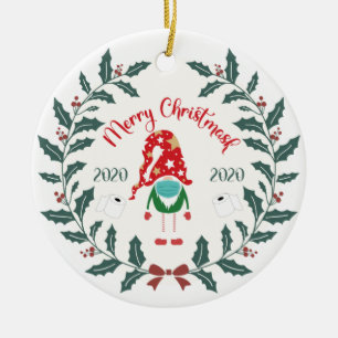 grappig kerstmasker, Quarantine 2020 Keramisch Ornament