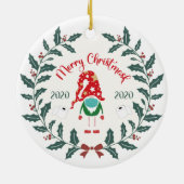 grappig kerstmasker, Quarantine 2020 Keramisch Ornament (Achterkant)