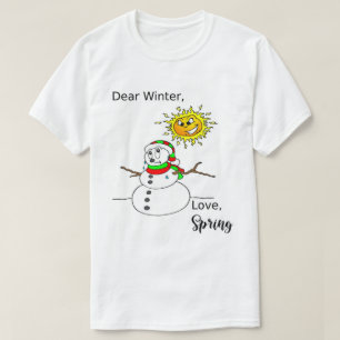 Grappig kerstmelting Snowman Winter Spring T-shirt