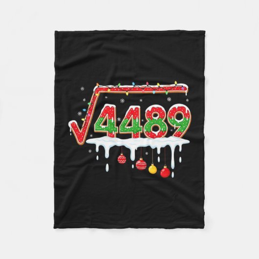 Grappig kerstmis 67 Meme vierkantswortel 4489 Slan Fleece Deken (Voorkant)