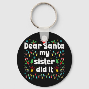 Grappig Kerstmis Beste Sint Mijn Zus Heeft Het Ged Sleutelhanger