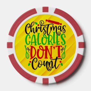 Grappig Kerstmis Calorieën Tellen Niet Ontwerp Poker Chips