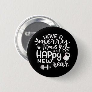 Grappig Kerstmis Fitness Sarcastisch Gym Vakantie Ronde Button 5,7 Cm