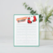 Grappig Kerstmis Game Secret Santa Aanmelden Blad (Staand voorkant)