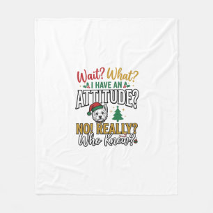 Grappig Kerstmis Hond Attitude Quote Vintage T-shi Fleece Deken