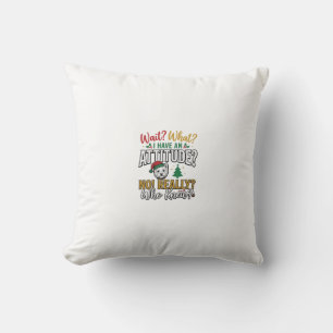 Grappig Kerstmis Hond Attitude Quote Vintage T-shi Kussen
