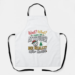 Grappig Kerstmis Hond Attitude Quote Vintage T-shi Schort