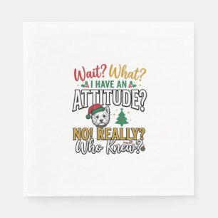Grappig Kerstmis Hond Attitude Quote Vintage T-shi Servet