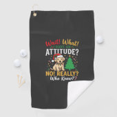 Grappig Kerstmis Hond Attitude Vakantie Golfhanddoek (Insitu)