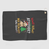 Grappig Kerstmis Hond Attitude Vakantie Golfhanddoek (Horizontaal)