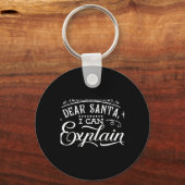Grappig kerstmis lieve sante ik kan script uitlegg sleutelhanger (Voorkant)