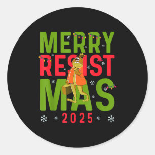 Grappig Kerstmis Prettig Resistmas 2025 Portland K Ronde Sticker