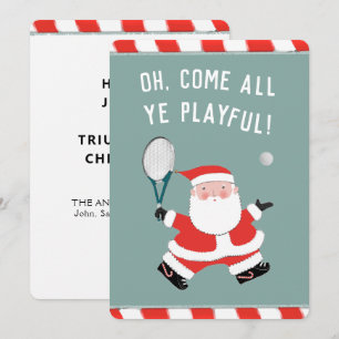 Grappig Kerstmis Tennis Feestdagenkaart