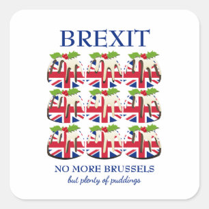 Grappig Kerstmis UNION JACK BREXIT Vierkante Sticker