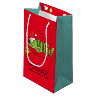 Grappig kerstmis Vist de Cartoon van de visklauw Klein Cadeauzakje